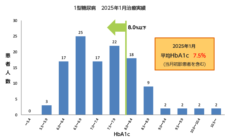 1型糖尿病2025年1月治療実績